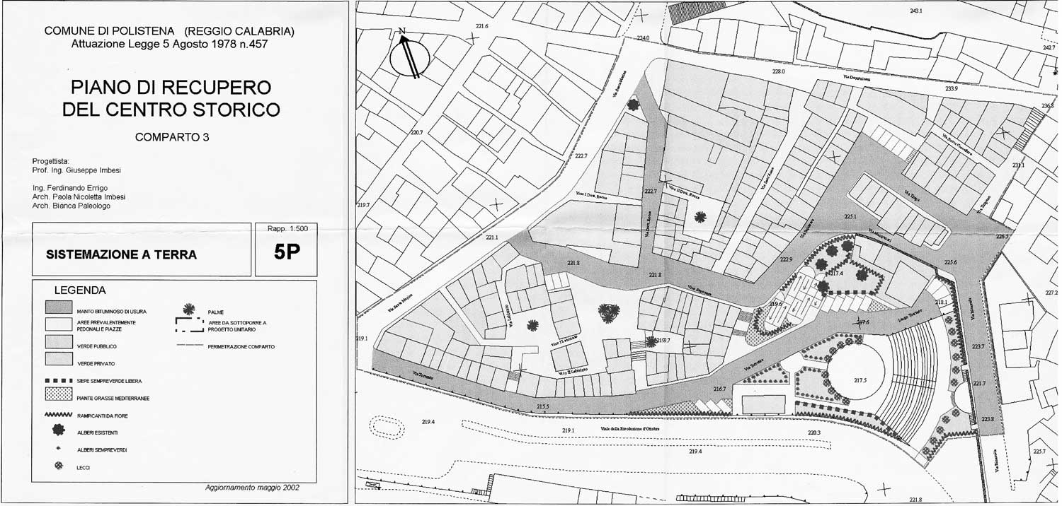 4 - Piano di Recupero del centro storico di Polistena (RC) - Planimetria generale con destinazioni d’uso