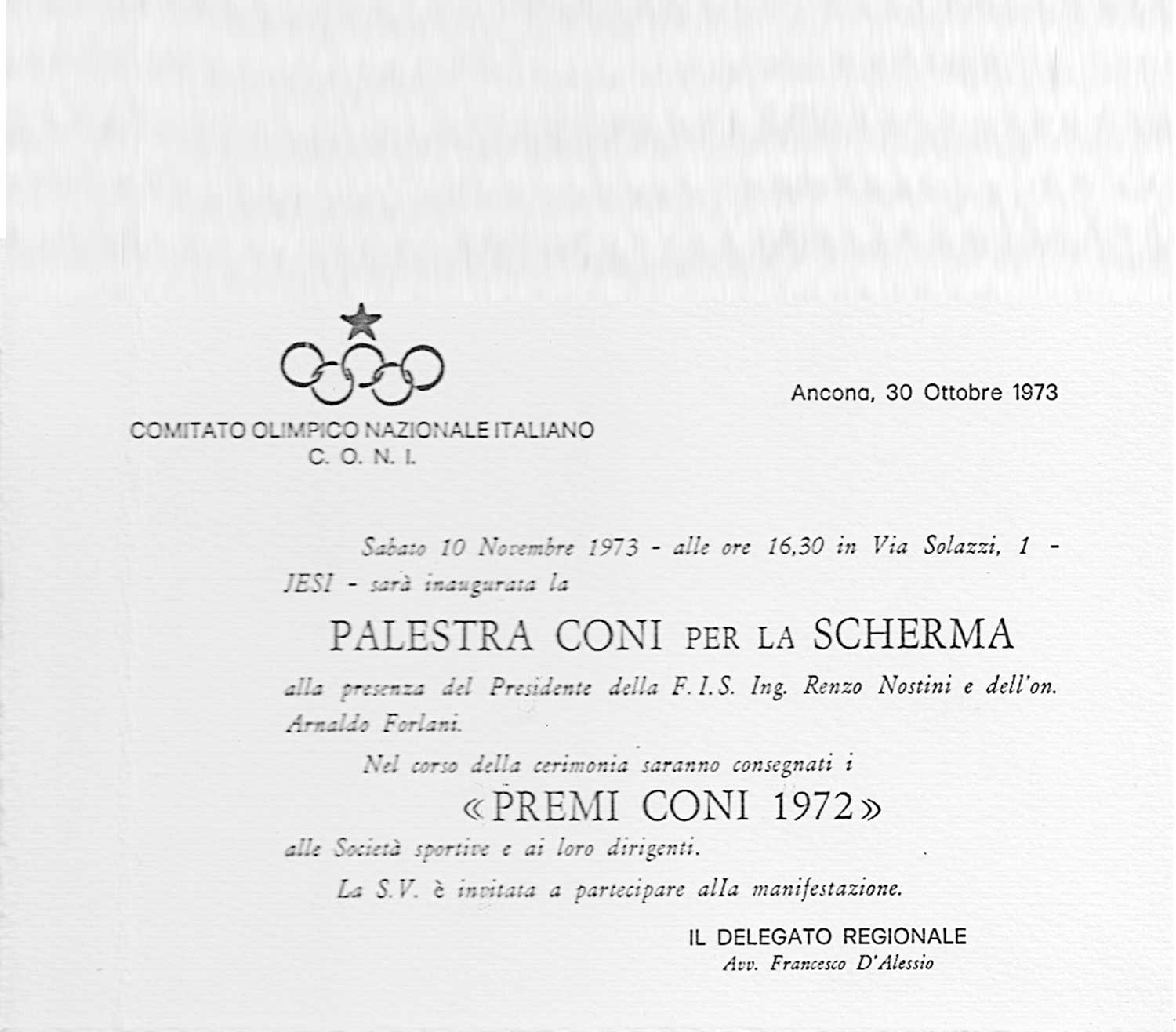 5 - Palestra di scherma per il CONI a Jesi (AN) - Premio CONI 1972