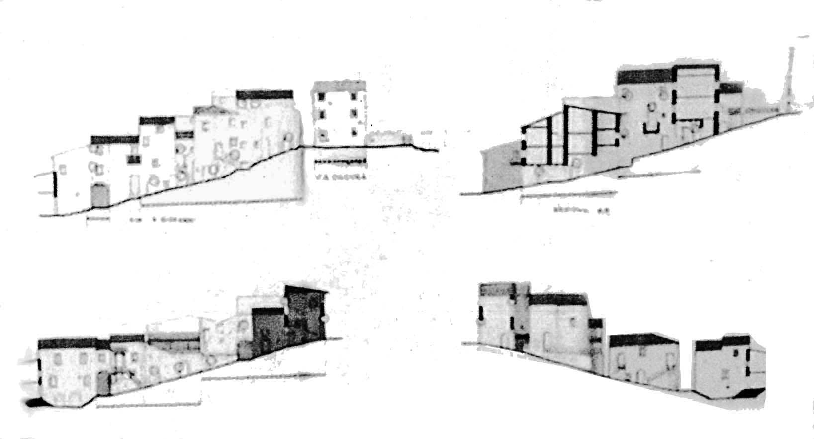 8 - Piano di Recupero del patrimonio edilizio esistente del Comune di Vallo di Nera (PG); con L. Triggiani e S. Terenzi - Sezioni della località Vallo