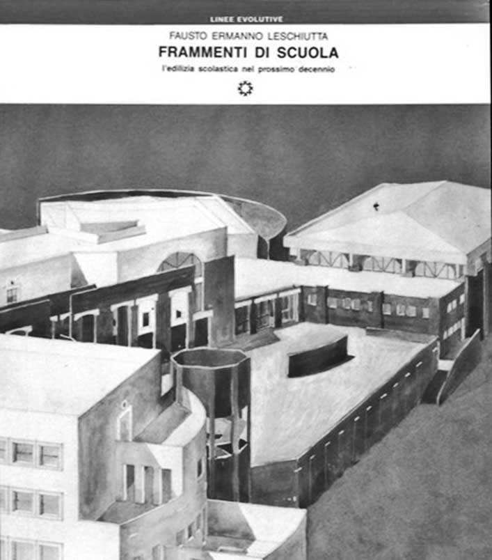 17 - Frammenti di scuola: l’edilizia scolastica nel prossimo decennio, Edizioni Kappa, Roma 1986 - Copertina con una parziale veduta della scuola media alle Tre Fontane di Roma
