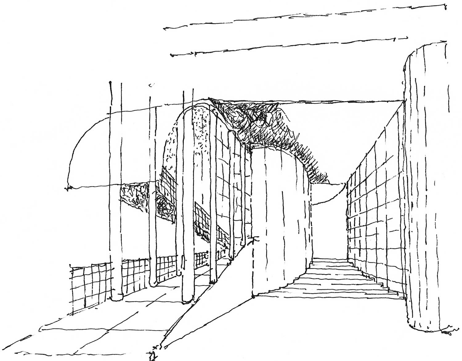 12 - Progetto di ampliamento della Facoltà di Architettura “Valle Giulia”, Roma. Concorso - Vista interna