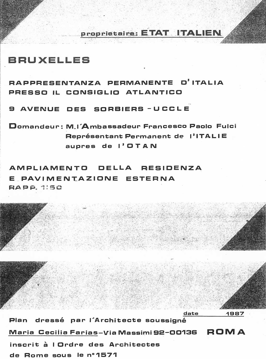 13 - Ampliamento della residenza dell’ambasciatore italiano a Bruxelles - Dati tecnici