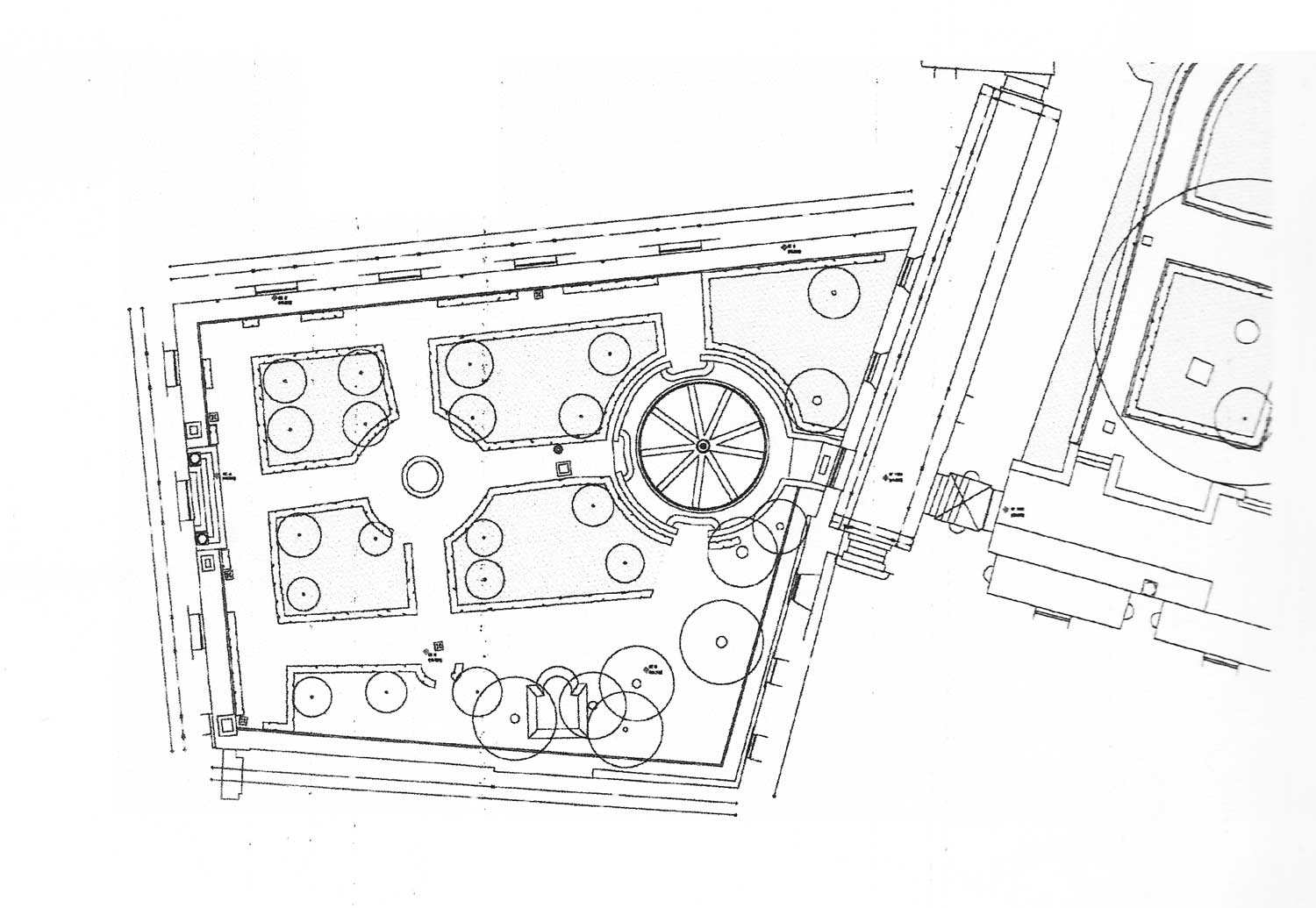 14 - Rilievi diretti e strumentali del Giardino Romano al Campidoglio, Roma - Stralcio planimetrico