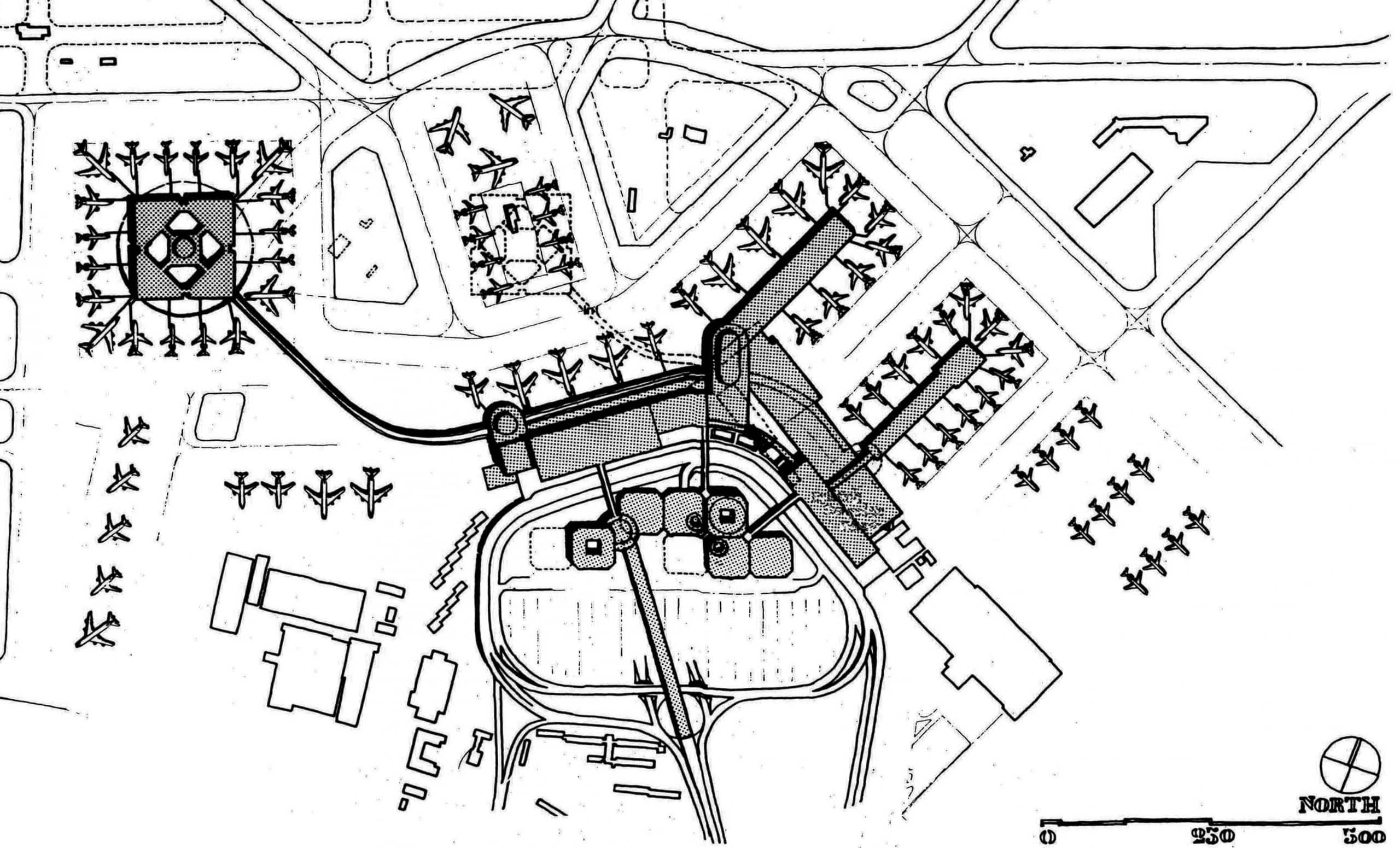 17- Aggiornamento del piano di sviluppo area centrale, Aeroporto “L. Da Vinci”, Fiumicino (RM), per ADR; con RSH (Jacksonville, Florida) - Planimetria generale