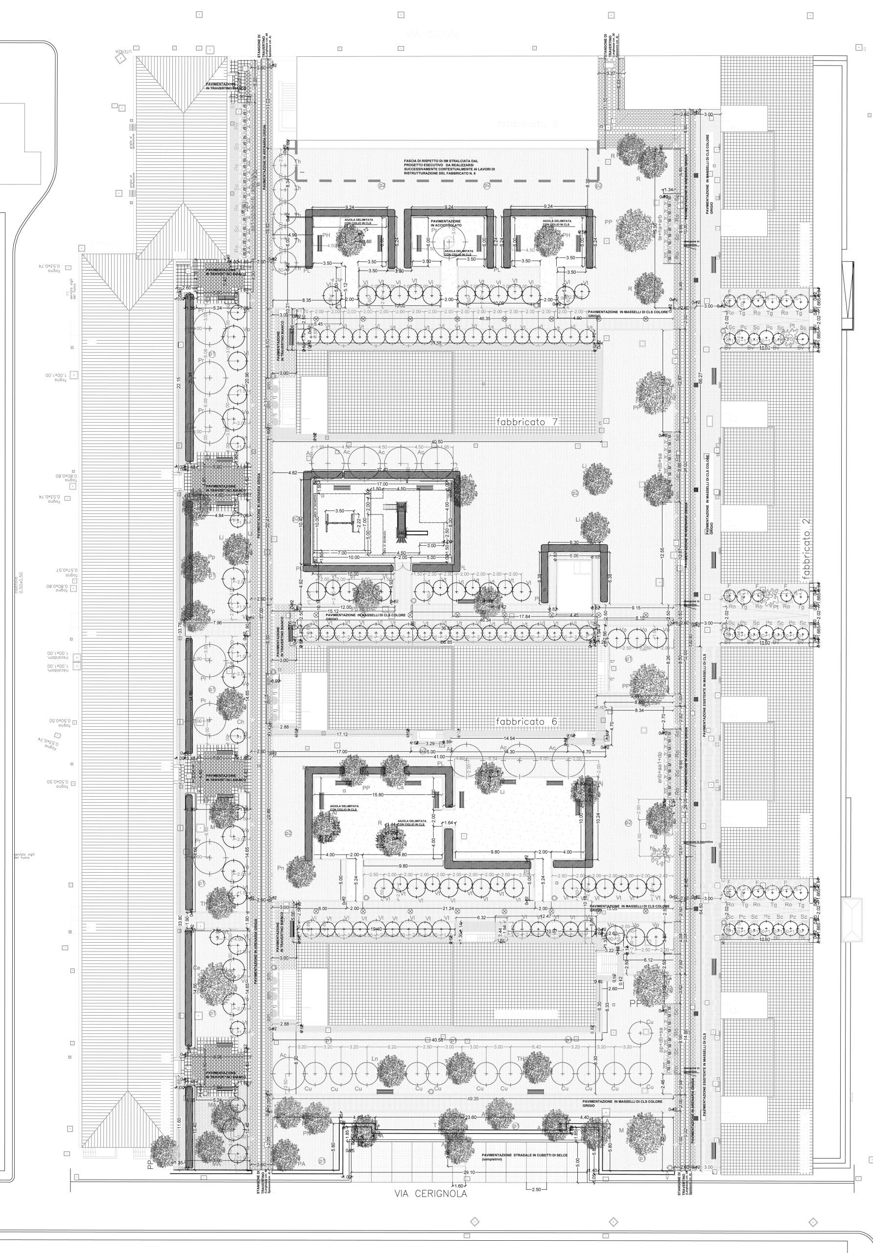 23 -  Sistemazione a verde del complesso Ater Quarticciolo, Roma, per Ater Roma - Planimetria generale