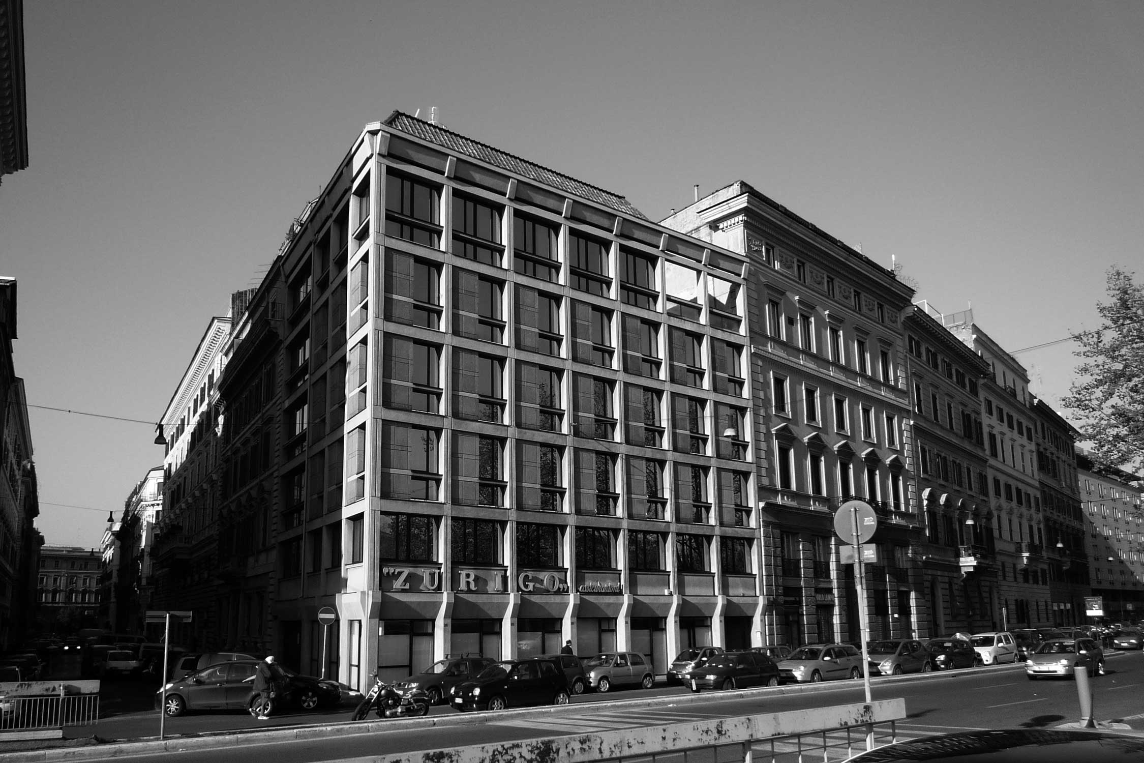 2 - Edificio per uffici in lungotevere dei Mellini, Roma; con G. De Fiore - Vista esterna