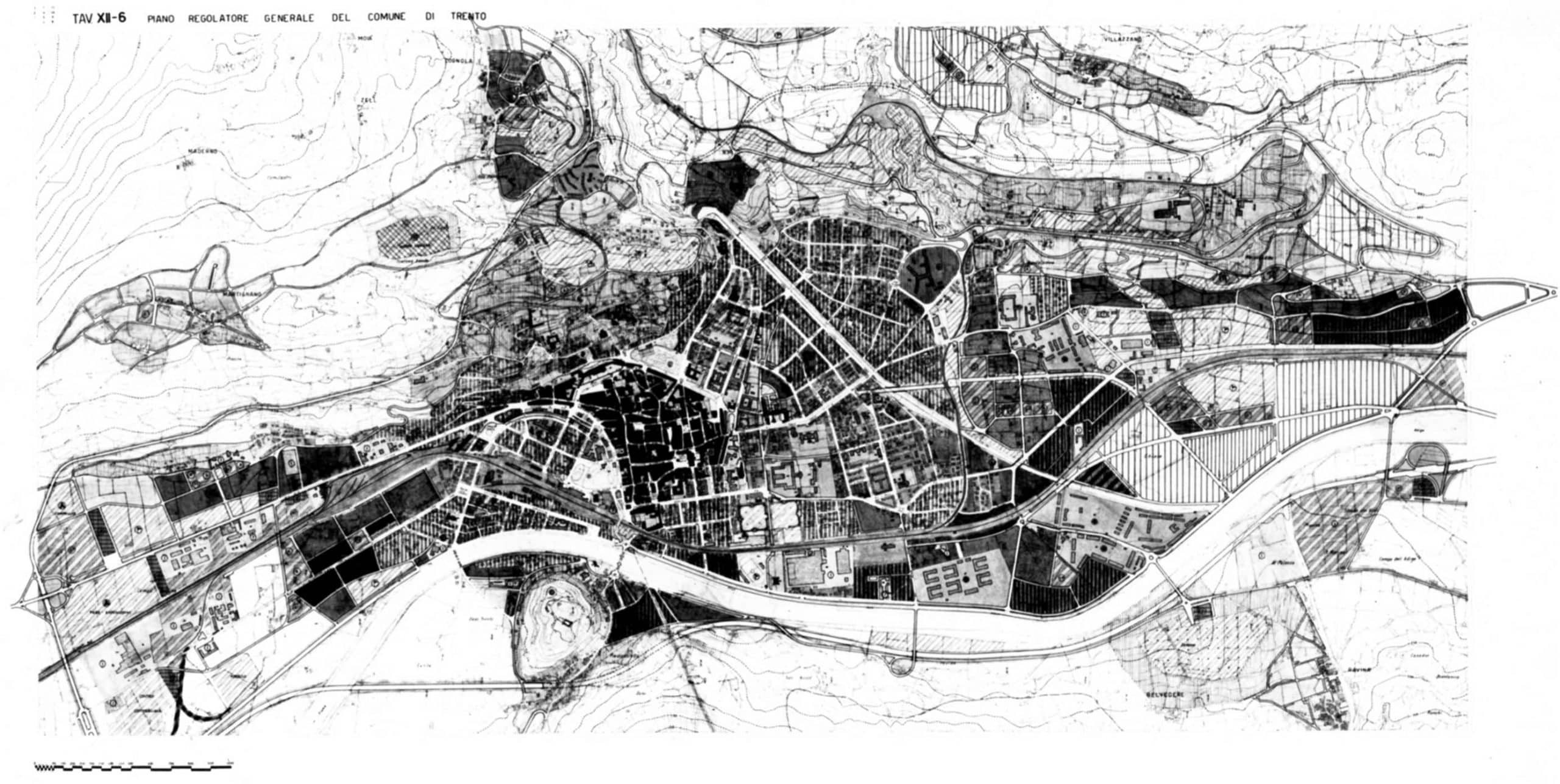 2 - PRG di Trento; capogruppo per Roma, con P. Marconi (coordinatore) e altri - Proposta con espansione della città e sistema viario di scavalcamento
