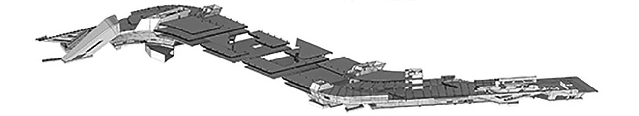 30 - Sviluppo del progetto costruttivo in BIM - BIM Final Draft della nuova stazione alta velocità di Afragola (NA); progetto Zaha Hadid; in corso di realizzazione - Esploso dei solai impalcati