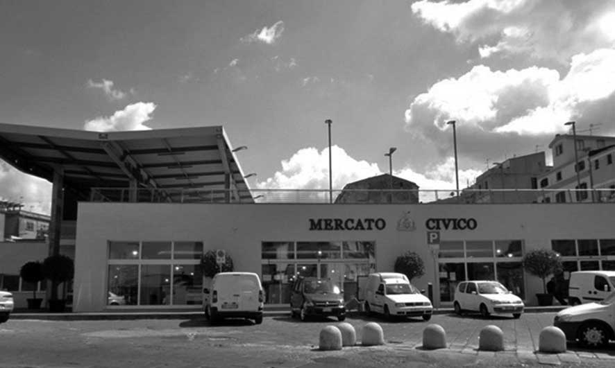 5 - Progettazione del mercato generale e parcheggio interrato, Sassari; in collaborazione - Vista della piazza