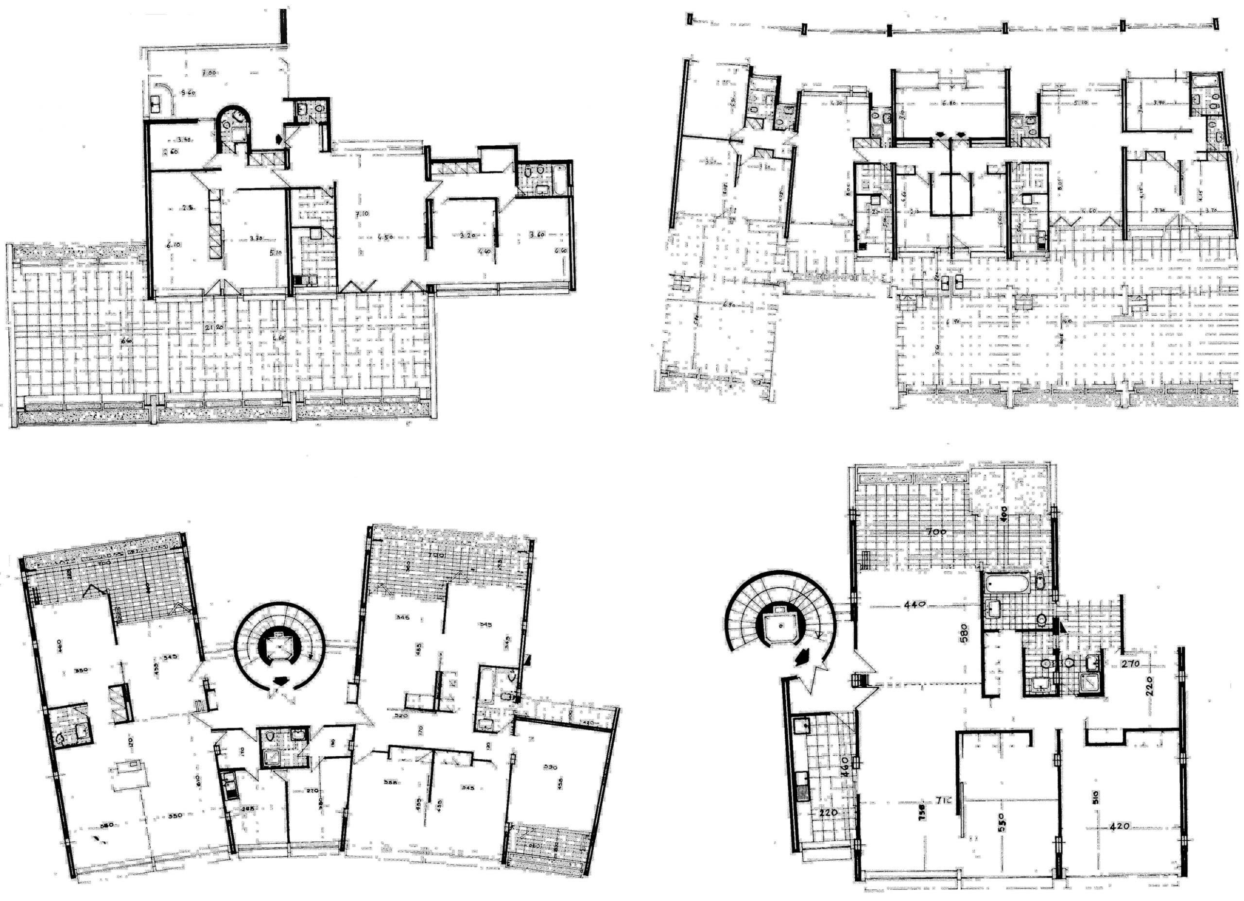 6 - Complesso residenziale di oltre 1.000 alloggi nel PdZ di Vigna Murata, per Consorzio di Cooperative Solidarietà Sociale; con AUA - Piante tipologie alloggi