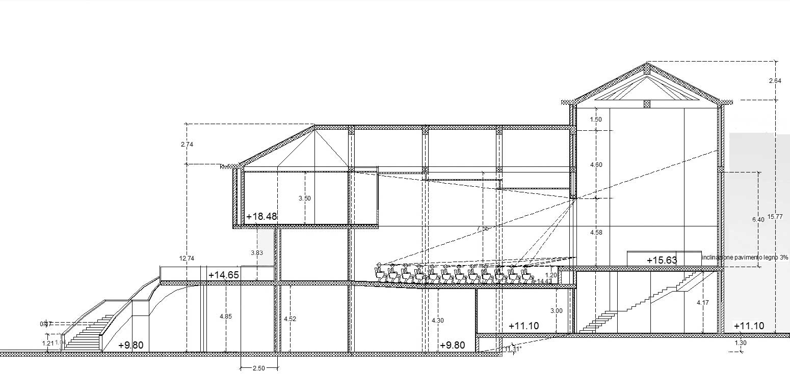 7 - Progetto definitivo di sala polivalente per spettacoli a Tolfa (RM), per Comune di Tolfa - Sezione