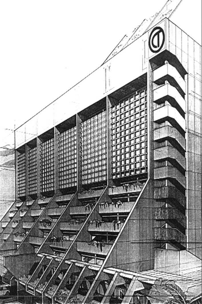 8 - Progetto del centro polifunzionale “Torre Centro Occidentale” a Barquisimeto (Venezuela) - Vista prospettica