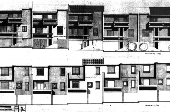 12 - Complesso di case a schiera a S. Marinella (RM), per coop. “Marina prima” - prospetti
