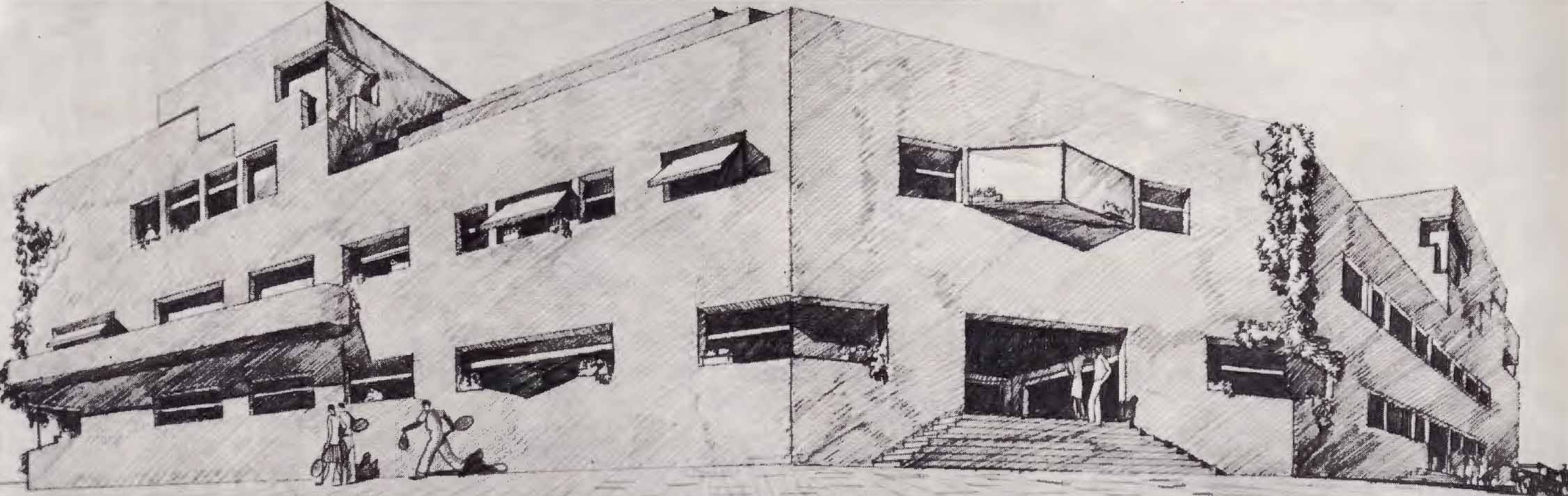 2 - Assonometria della villa-museo già Gualino (ora colonia elioterapica) sulla collina di S. Vito a Torino, 1928-29