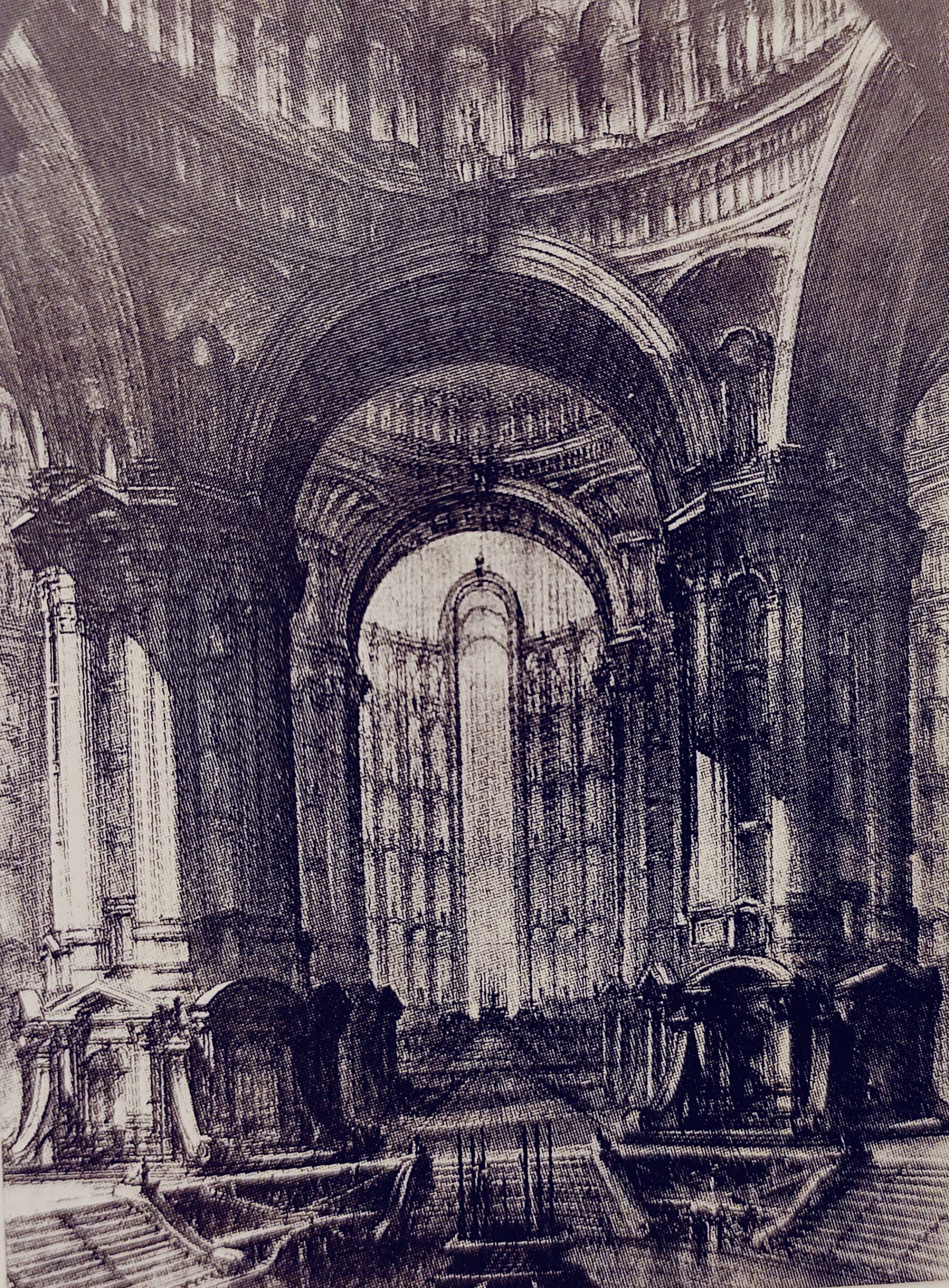 7 - Architettura fantastica; atrio del Massimo Tempio. 1945