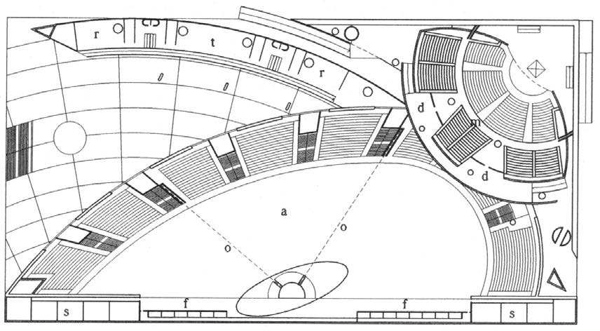 29. Progetto per il Centro Congressi EUR a Roma, G. De Giorgi, A. Muntoni e M. Pazzaglini, Roma, concorso internazionale,
1998 - Pianta