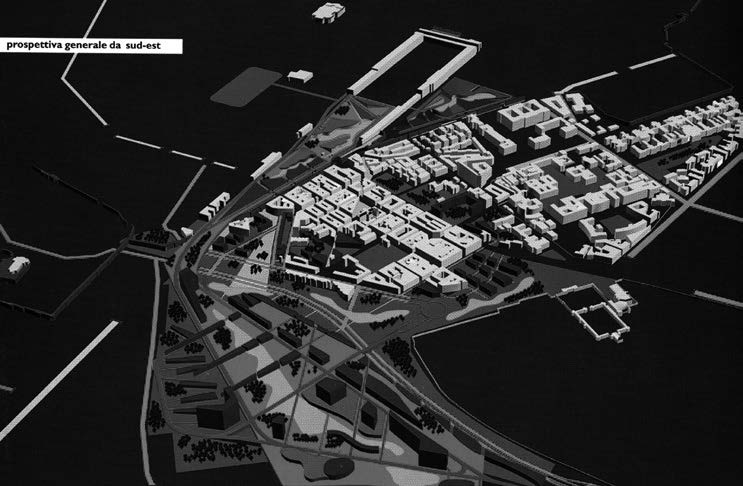34. Progetto per la trasformazione
ed il rinnovo urbano dell’area di San Lorenzo a Roma, G. De Giorgi, A. Muntoni, M. Pazzaglini e V. Calderaro, concorso
internazionale, I premio, 2002 - Rendering