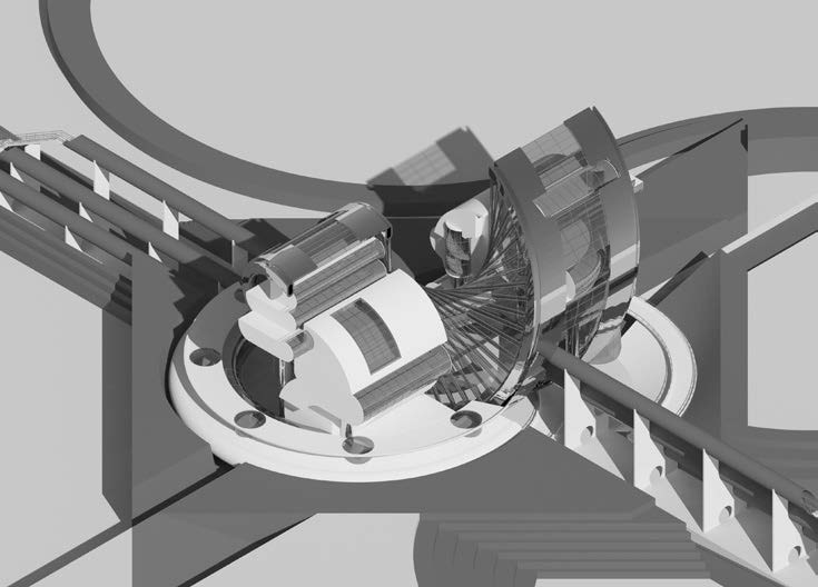5.  Centro servizi nel Salento, tesi di laurea, G. De Giorgi, 1967 (elaborazione digitale di F. Cioccoloni 2016, corso di laurea dei proff. L. Di Carlo e P. Albisinni, La Sapienza, Roma) - Volumetria