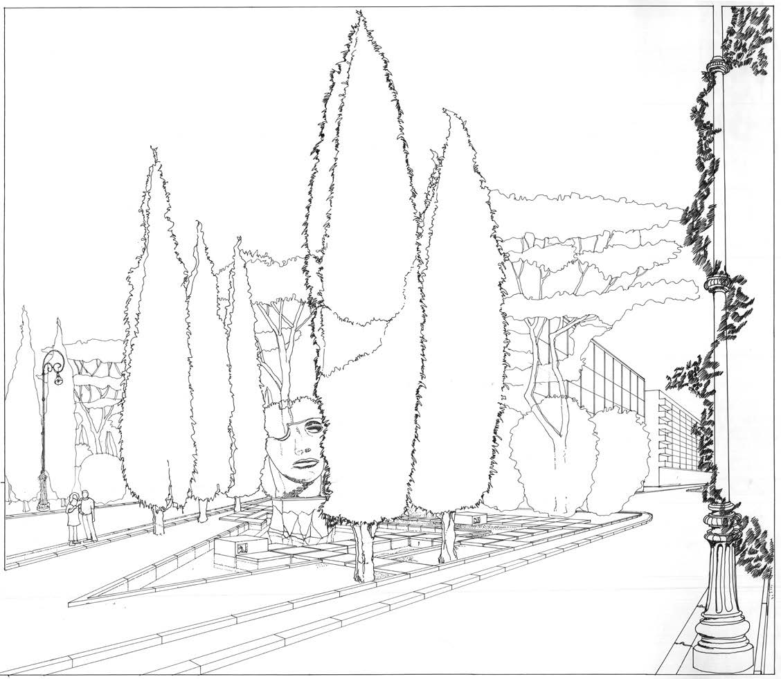 13. Sistemazione della statua “Dea Roma” di Igor Mitoraj in piazza Monte Grappa a Roma, 2002 – Vista prospettica d’insieme