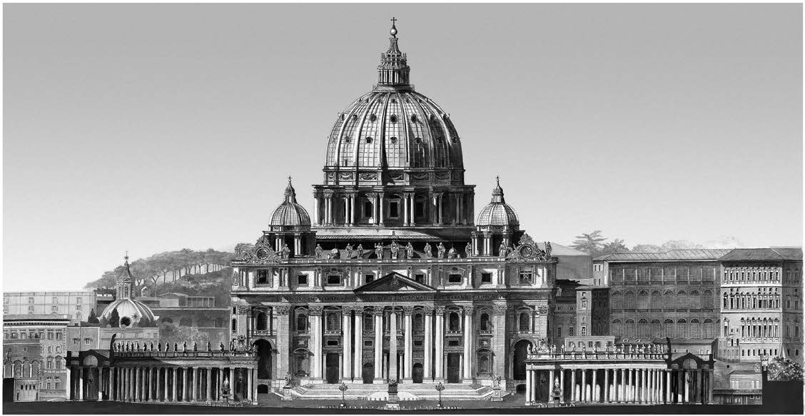 11. Prospetti di piazze di Roma: piazza San Pietro – Sezione verso la Basilica
