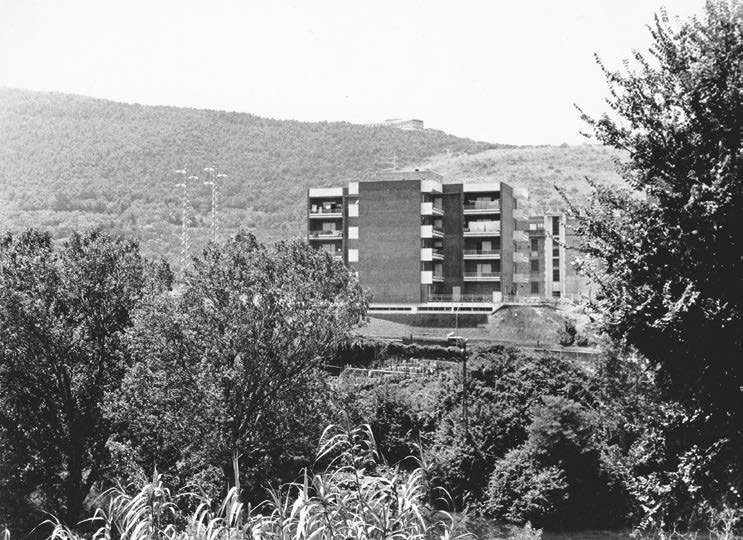 15. Progetto e direzione lavori di edificio residenziale in via Acquaregna - via Goffredo Mameli a Tivoli (RM), 1980 – Vista esterna