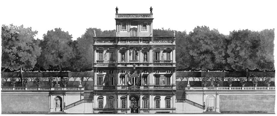 18. Prospetti di ville e palazzi: Villa Pamphili a Roma – Facciata