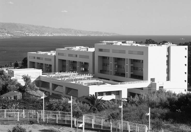 19. Realizzazione della Facoltà di Ingegneria, Università degli Studi di Messina, 2003-08 – Vista esterna dei Dipartimenti universitari