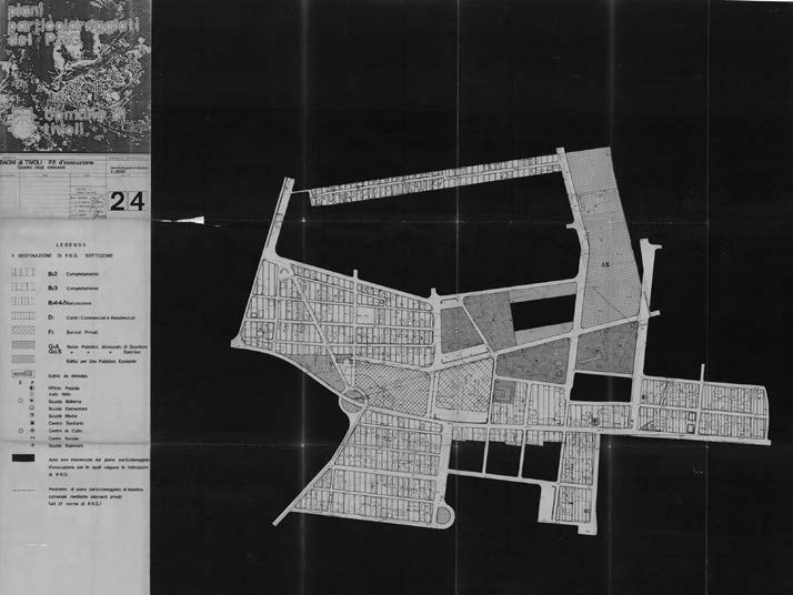 2. Piani Particolareggiati “zone B” del PRG di Tivoli (RM), gruppo associato, 1976-77 – Dettaglio del quartiere Villa Adriana