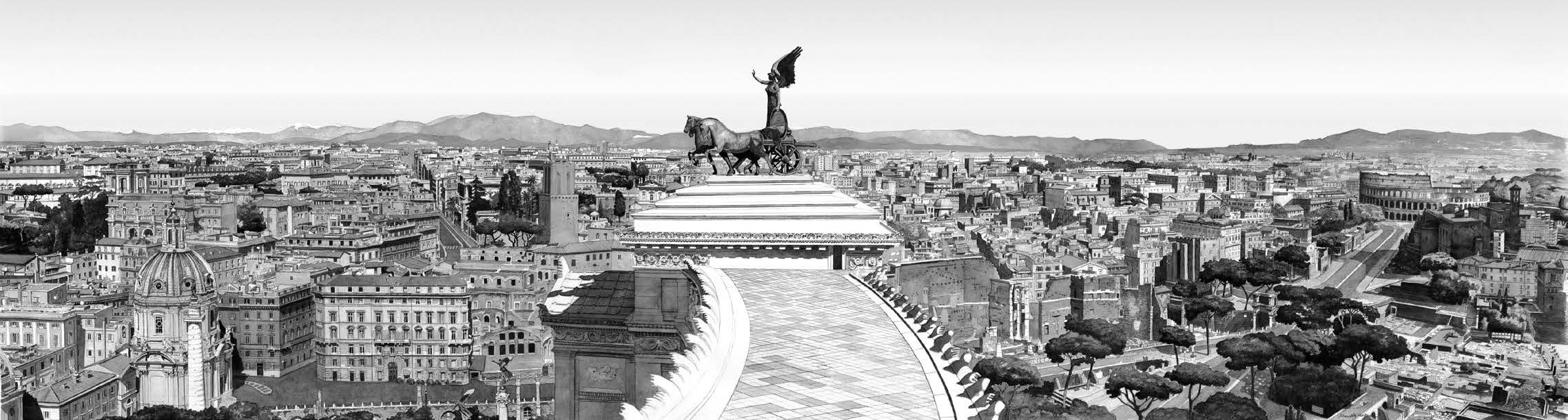 23. Roma dall’alto delle Quadrighe del Vittoriano: dal Quirinale al Colosseo, 2007 – Prospettiva a volo d’uccello
