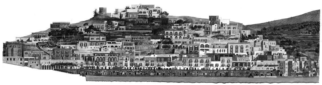 24. Le isole in acquerello: Isola di Ponza (LT); fronte del porto – Prospetto