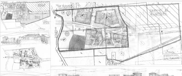 33. Progetto planivolumetrico per il PdZ B 64 Casale Cesaroni bis a Roma, 2021 – Tavola di studio