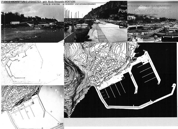 5. Ampliamento del porto a S. Felice Circeo (LT), IV stralcio finanziamento, previsioni di ampliamento generale e sistemazioni a terra fronte porto non completato, capogruppo ing. Scalzi, 1971-75 – Tavola d’inquadramento