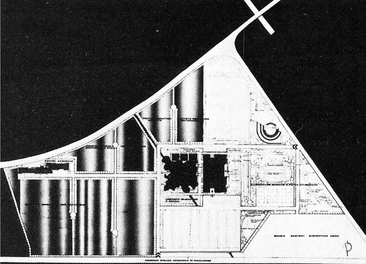 9. Progetto di massima di istituto agrario a Maccarese (RM), in gruppo, concorso nazionale, 1978 – Planimetria generale